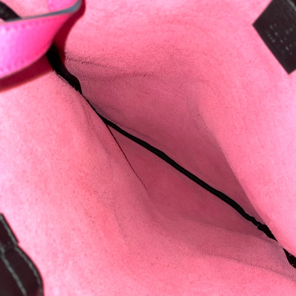 Gucci Drawstring Backpack Leather Pink Black - image 4